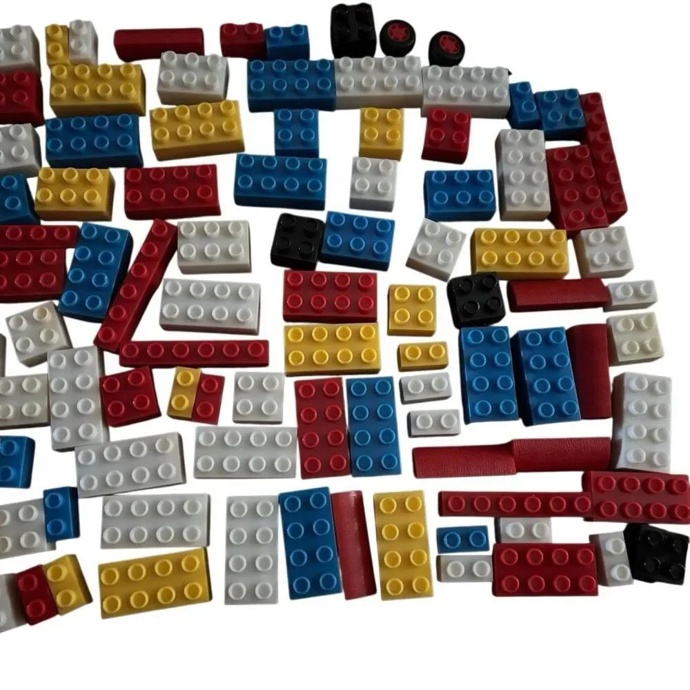 100 Piece Lot Of Small Building Blocks
